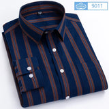 Cotton Plaid Casual Shirts Men's England Style Long Sleeve Turn Down Collar Breast Pocket Smart Dress MartLion 9011 6XL46 
