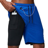 Men's Running Shorts Summer Sportswear 2 in 1 Sport Shorts Gym Fitness Double Deck Clothing Training Jogging Short Pants Mart Lion   