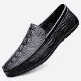 Super Soft Men's Moccasins Slip On Loafers Flats Casual Footwear Crocodile Microfiber Leather Shoes Mart Lion   