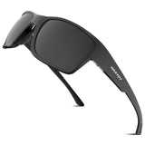 Polarized Sunglasses Fishing Eyewear Sports Glasses for Men Women Outdoor Cycling Camping Driving Surfing MartLion Bright Black Gray  