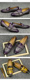  Men's Loafers Double Monk Strap Slip Casual Penny Footwear Wedding Evening Genuine Leather Crocodile Printing MartLion - Mart Lion