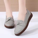 Women Flats Slip On Moccasins Spring Hollow Beige Casual Loafers Soft Sole Non Slip Breathable MartLion   