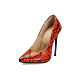 Green Red Women Pumps Classic Super High Stiletto Heels Lady Party Shoes MartLion Orange 12.5 