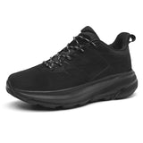 Leather Casual Basketball Shoes High Top Men's Outdoor Sports Running Sneakers MartLion black 39 