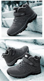 Winter Men's Boots Plush Leather Waterproof Sneakers Climbing Shoes Unisex Women Outdoor Non-slip Warm Hiking MartLion   