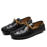 Patent Leather Loafers Men's Dress Shoes Footwear Moccasins Driving Office Peas Black MartLion 2281 Black 36 