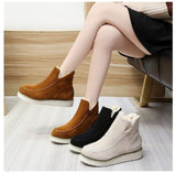 Winter Boots with Plush Women In Anti Slip Platform Wedges Warm Shoes Fur Snow Ankle Mart Lion   