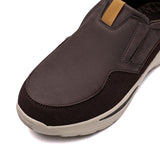 Leather Men's Casual Shoes Brown Black Slip On Sneakers Outdoor Jogging Lightweight Running Sport Mart Lion   