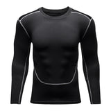 3pcs Gym Thermal Underwear Men's Clothing Sportswear Suits Compression Fitness Breathable quick dry Fleece men top trousers shorts MartLion Thin top 2 S 