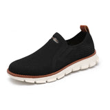 Men's Slip On Mesh Shoes Casual Summer Breathable Slip-ons Loafers Sneakers MartLion Black 52 