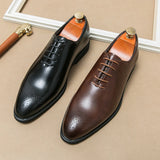 Mens Leather Shoes High Men's Shoes Oxford Wedding Men Dress Leather Shoes Gentleman Office Man Shoe MartLion