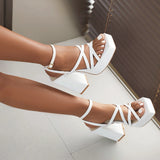 Summer Sweet White Green Women Sandals Platform High Heels Lady Pole Dance Shoes MartLion White 8.5 