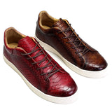 Derby Casual Shoes Men's Cow Genuine Leather Lace-Up Soft Sole Leather Flat Sneakers Driving - MartLion