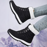 Women Snow Boots Female Winter Casual Shoes Outdoor Youth Mid-Calf Boots Waterproof Plush Ladies Cotton-padded Shoes MartLion   