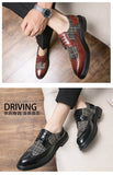 Classic Genuine Leather Men's Brogue Shoes Lace-up Dress Shoes Low zapatos hombre vestir MartLion   