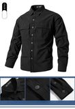 High Stretch Tooling Shirt Mens Outdoor Casual Waterproof Long Sleeved Tops Tactics Quick Drying Pockets MartLion   