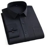 Classic Men's  Shirt Long Sleeve Casual Office Wedding Solid Formal Social MartLion   