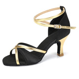 Women Latin Dance Shoes Girls Women's Latin Ballroom Tango Salsa About 5cm And 7cm Heel MartLion Black2   7cm 38 (24cm) 