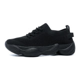 Sneakers Men's Breathable Summer Sport Shoes Mesh Running Chunky Tennis Slip on Casual Walking MartLion black 36 