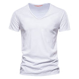 Outdoor Casual T-shirt Men's Pure Cotton Breathable Crewneck Slim Short Sleeve Mart Lion White EU size S 