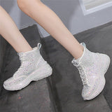 Spring Autumn Full Diamond Casual Shoes Crystal Platform Sneakers Ladies Footwear Woman Platform Tennis Mart Lion   