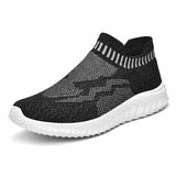 Casual Women Sock Shoes Breathable Running Sneakers Classic Trendy Non-slip Lightweight Footwear MartLion black 35 