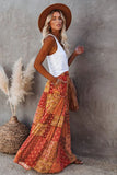 Ethnic Style Vintage Long Skirt Women Summer Loose Beach Ladies  Casual MartLion   