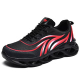 Running Shoes Men's Lightweight Breathable Summer Sneakers Non-slip Wear-resistant Sports Shoes MartLion black red 39 