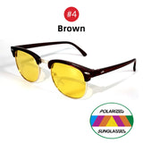 Semi-Rimless Night Vision Glasses for Driving Men's Yellow Polarized Lens Goggles Classic Square Driving Women Eyeglasses MartLion 4 Brown CHINA 