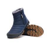 winter snow boots men ankle hombre warm plush outdoor men's sneakers long fur casual shoes non-slip long MartLion Blue 46 