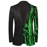Stylish Vertical Striped Sequin Blazer Jacket Men's Shawl Lapel One Button Glitter Blazers Wedding Party Dinner Homme MartLion Pattern 10 US XS 