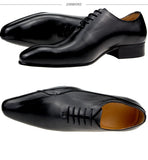 Men's Gentleman Leather Shoes Tuxedo Dress Classic British Style Lace-up Formal Office Workplace Oxford MartLion   