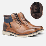 Men's Leather Boot Winter Non-Slip Warm Vintage Winter Shoes MartLion Winter Brown 40 CHINA