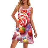 Summer lady's sleeveless dress candy 3D printed lady trendy casual ladies MartLion   