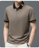Polo Shirt Men's Tees Summer Solid Color Regular Fit Clothes Turn-Down Collar Short Sleeve Mart Lion   
