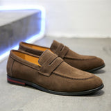 Men's Casual Shoes Suede Genuine Leather Slip-on Light Driving Loafers Moccasins Party Wedding Flat Mart Lion Dark Brown 38 China