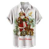 Printing Santa Claus Shirts Funny Men's Clothing Women Hawaiian Beach Shirt Tops Christmas Pretty Gift MartLion