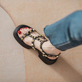 Small Women Rivets Sandals Elevated Low Heel Korean Design Girls Shoes Platform Mujer Mart Lion   