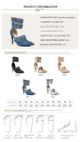  Women's Denim Leather Buckle Single Shoes Slim High Heels Pointed Sandals MartLion - Mart Lion