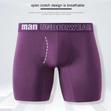 Men's Boxer Shorts Mid Waist Panty Underwear Seamless Bamboo Fiber Boxers Open Crotch Panties MartLion   