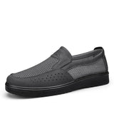 Men's Sneakers Lightweight Breathable Slip-On Flats Shoes Casual Mesh Luxury Summer Dress MartLion GRAY 38 