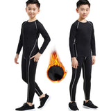 Thermal Underwear Set Boys Girls Winter Warm Long Johns Fast-Dry Thermo Underwear for Kids Lucky Johns Sportswear T-shirt Pants MartLion gray with velvet 22 CHINA