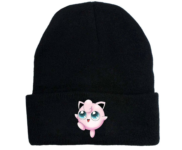 Pikachu Hat Beanie Hat Anime Kawaii Winter Warm Knitted Black Cap Kids Men's Women Girls Boys Cartoon Hip-hop MartLion I  
