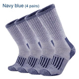 80% Merino Wool Socks Men's Women Thicken Warm Hiking Cushion Crew Socks Merino Wool Sports Socks Moisture Wicking MartLion Navy Blue(4 Pairs ) Euro M(36-40) 