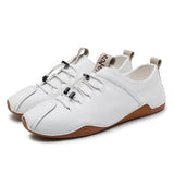 Genuine Leather White Shoes Casual Men's Handmade Soft Driving Low Flat Footwear MartLion White 2281 38 