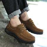 Outdoor Genuine Leather Shoes Men's Natural Leather Daily Casual Trekking Hiking Anti-skid MartLion   