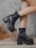 Women  Short Boots Women Leather Boot S Casual thick  women shoes Zapatos MartLion   