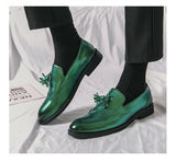  British Style Brogue Shoes Men's Slip-on Pointed Dress Leather Social Wedding MartLion - Mart Lion