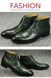 Men's Elegant Handmade Ankle Boots Genuine Leather Luxury Designer Spring Autumn Footwear Pointed MartLion   