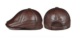 Cowhide Real Leather Men's Berets Cap Hat  Real Leather Adult Keep Warm peaked cap MartLion   